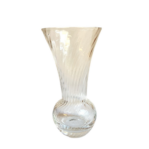 Lenox Optika Clear collection mini bud vase in clear glass with optic swirl VTG